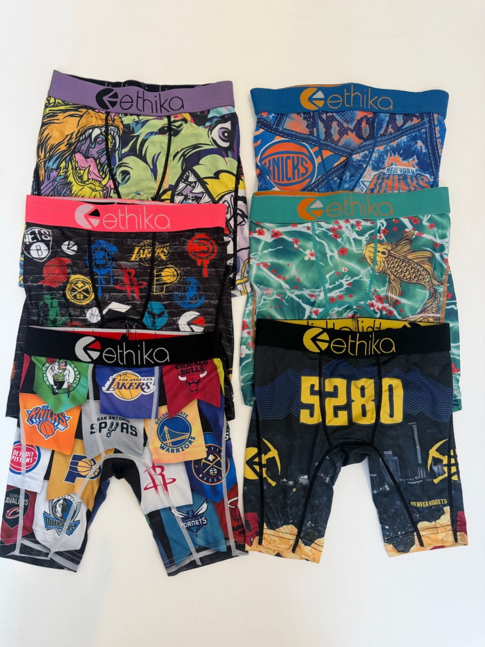 Ethika Kids' Multicolor Athletic Boxer Briefs - Pack Size SMALL Boys